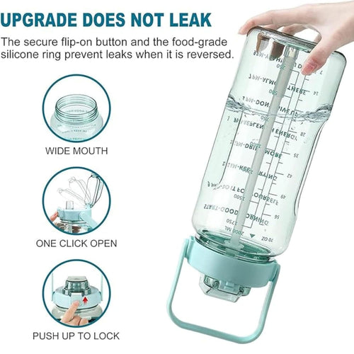 2L Motivational Water Bottle – Time Marker Sipper